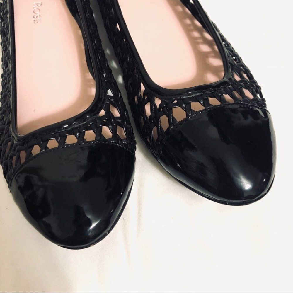 Taryn Rose Beatriz Woven Leather Black Flats Size 8.5 - Picture 4 of 15